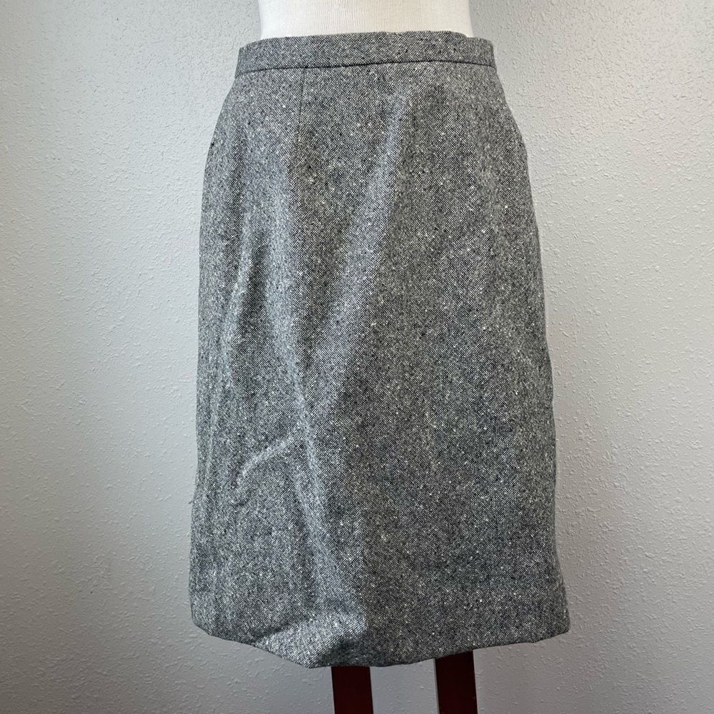 Gray Lined Wool Skirt EUC